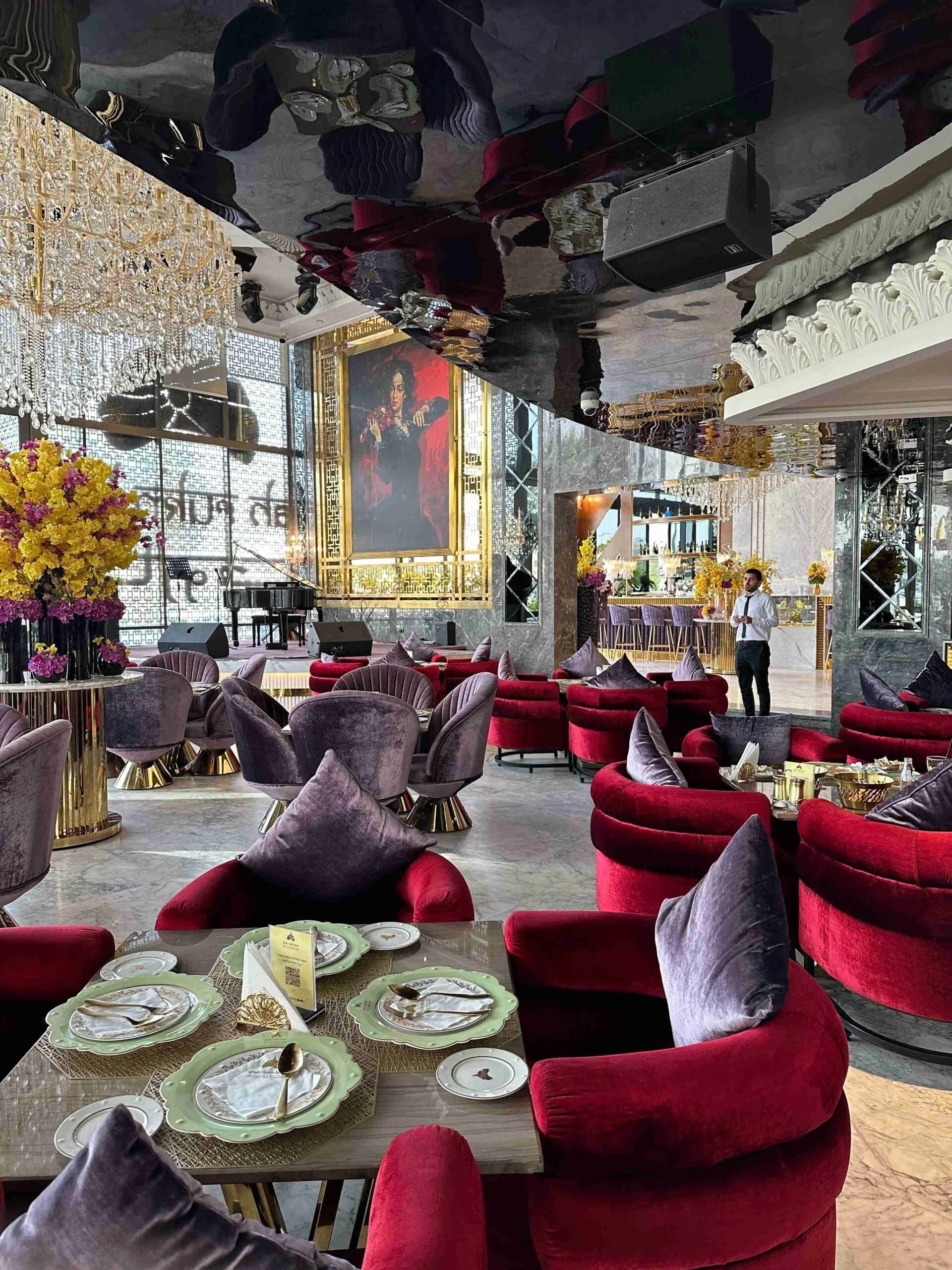 Wine selection and fine dining table setting